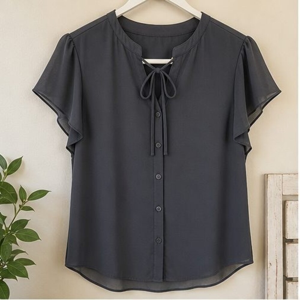 Charcoal V Neck Top
